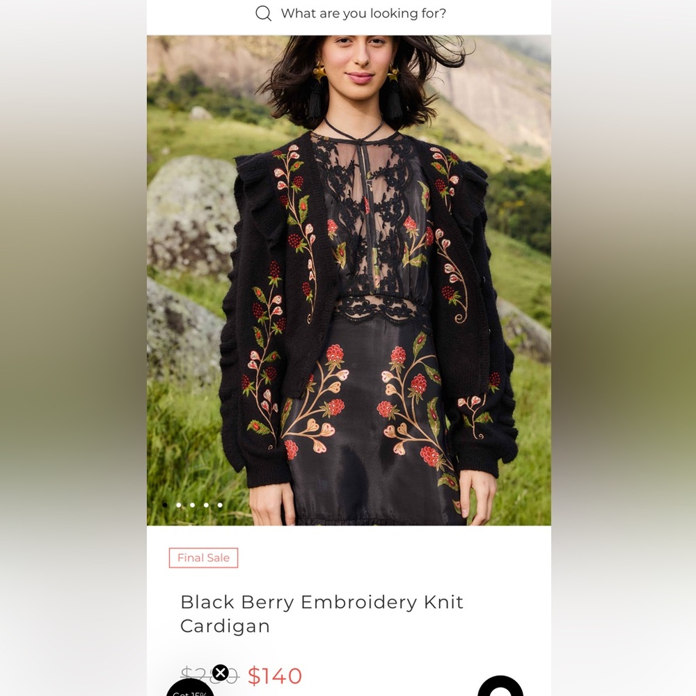 FARM Rio BlackBerry Knit Cardigan